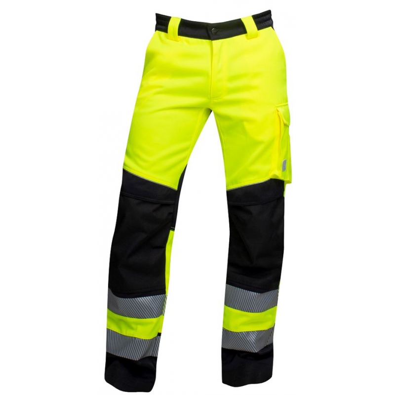 Pantalon jaune noir extensible léger haute-visibilité PW3 Pantalon