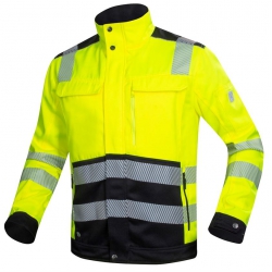 Veste haute visibilité Signal+ jaune fluo et noir 290g/m²