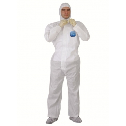Ruosaren Combinaison de Protection Respirante imperméable Blanc 3M-4515