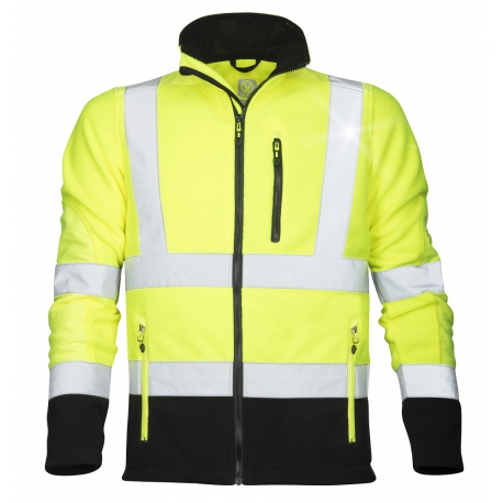 Veste polaire haute visibilit SIGNAL jaune fluo et noir AFS