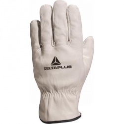 Gants risques mécaniques en cuir fleur de bovin FBN49 Delta Plus (12 paires)