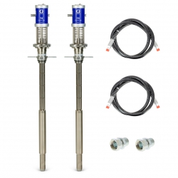 Ensemble T4 : deux pompes pneumatiques T4 + 2 flexibles d'alimentation + 2 raccords