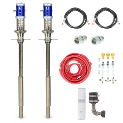 Ensemble T4 complet : 2 pompes pneumatiques T4 + 2 flexibles d'alimentation + kit arrivée d'air + kit dessicateur