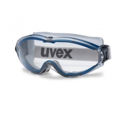 Lunettes-masque UVEX Ultrasonic bleu/gris avec oculaire incolore à ventilation réduite