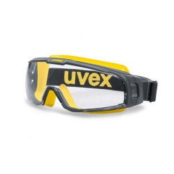 Lunettes-masque UVEX U-Sonic gris/jaune avec oculaire incolore à ventilation réduite