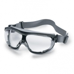 Lunettes-masque UVEX Carbonvision noir/gris avec oculaire incolore et bandeau néoprène