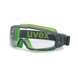 Lunettes-masque UVEX U-Sonic gris/lime avec oculaire incolore