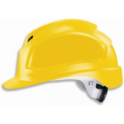 Casque de sécurité UVEX Pheos B-WR jaune à visière longue et crémaillère