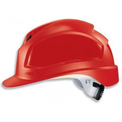 Casque de sécurité UVEX Pheos B-WR rouge à visière longue et crémaillère