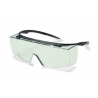 Surlunettes UVEX Super F OTG noir/blanc avec oculaire vert léger