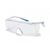 Surlunettes UVEX Super F OTG CR blanc/bleu avec oculaire incolore