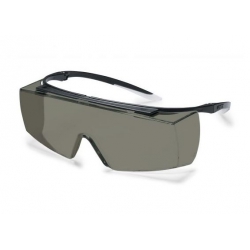 Surlunettes UVEX Super F OTG noir/blanc avec oculaire gris solaire