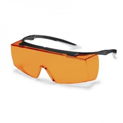 Surlunettes UVEX Super F OTG noir/blanc avec oculaire orange