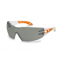 Lunettes à branches UVEX Pheos S blanc/orange avec oculaire gris solaire