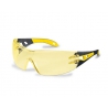Lunettes à branches UVEX Pheos noir/jaune avec oculaire ambre