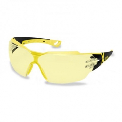 Lunettes à branches UVEX Pheos CX2 noir/jaune avec oculaire ambre