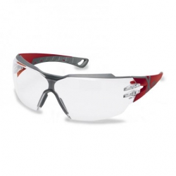 Lunettes à branches UVEX Pheos CX2 rouge/gris avec oculaire incolore