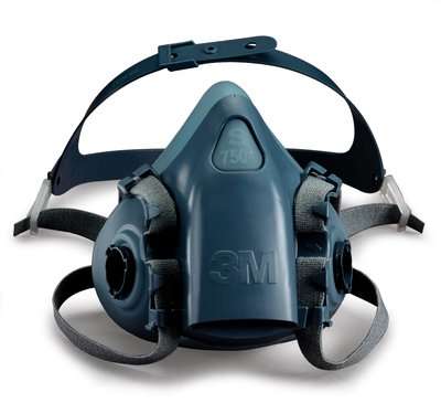Masque respiratoire en silicone bi-filtres