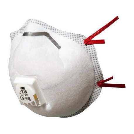 3M Masque anti poussière FFP1 avec coque - Avec soupape - Blanc