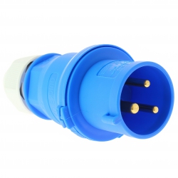 Prise bleue monophasée PE 230V 2P+T 32A IP44