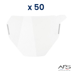 50 protections d'écran pour casques / coiffes rigides Dräger X-plore 8000