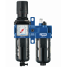 Ensemble de filtration d'air G 3/8 : Filtre régulateur lubrificateur 2 blocs avec manomètre et fixation, G 3/8, 1 250 l/min à 7 bar