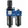 Ensemble de filtration d'air G 1/2 : Filtre régulateur lubrificateur 2 blocs avec manomètre et fixation, G 1/2, 2 800 l/min à 7 bar