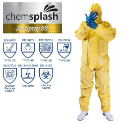 25 combinaisons Chemsplash Jet Spray INTRO, types 3/4/5/6, couleur jaune en taille S