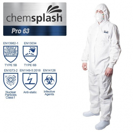 25 combinaisons Chemsplash Pro 63, type 5/6, couleur blanche