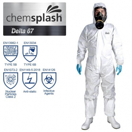 25 combinaisons Chemsplash Delta 67, type 5/6, couleur blanche