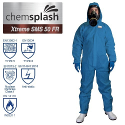 25 combinaisons Chemsplash Xtreme SMS 50 FR, type 5/6, couleur bleue navy