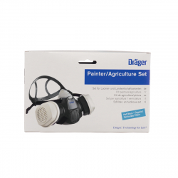 Kit peinture demi-masque Dräger X-plore 3300 taille M + 2 filtres combinés A2 P3 RD