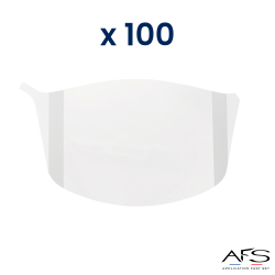 100 films de protection pour casque rigide noir Shield TH3 Dräger X-plore 8000