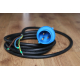 Prise bleue monophasée 230V 2P+T 32A IP44 et câble électrique de 5 mètres 3G6