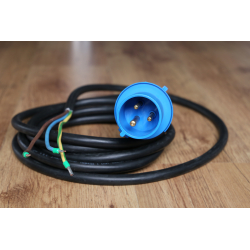 Prise bleue monophasée 230V 2P+T 32A IP44 et câble électrique de 5 mètres 3G6