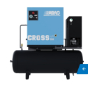 Compresseur à vis insonorisé de 30 m3/h 10 bars, monté sur réservoir de 200 litres avec sécheur d'air CROSS 500E 10 200