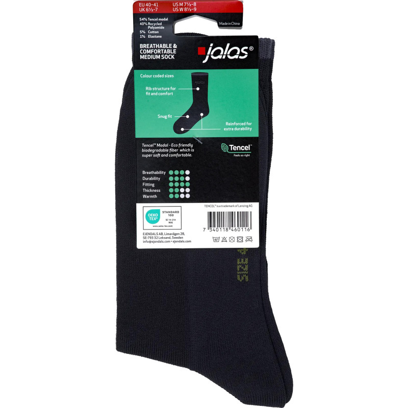 Chaussettes JALAS 8208B Modal Tencel avec structure nervurée (6 paires)