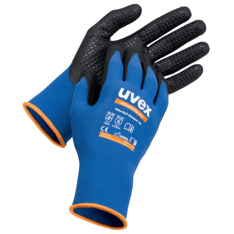 Gants uvex athletic lite dry – Respirants, picots nitrile et résistance à l’abrasion
