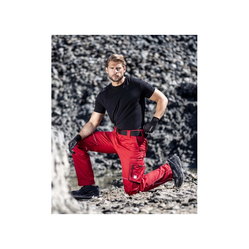 Pantalon ARDON® SUMMER rouge – Workwear ergonomique avec poche pour genouillères