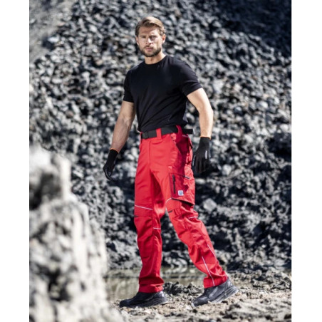 Pantalon ARDON® SUMMER rouge – Workwear ergonomique avec poche pour genouillères