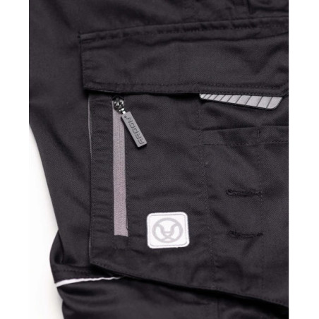 Salopette ARDON® SUMMER noire – Workwear ergonomique avec poche pour genouillères