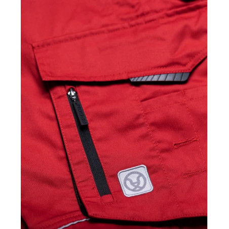 Salopette ARDON® SUMMER rouge – Workwear ergonomique avec poche pour genouillères