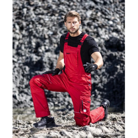 Salopette ARDON® SUMMER rouge – Workwear ergonomique avec poche pour genouillères