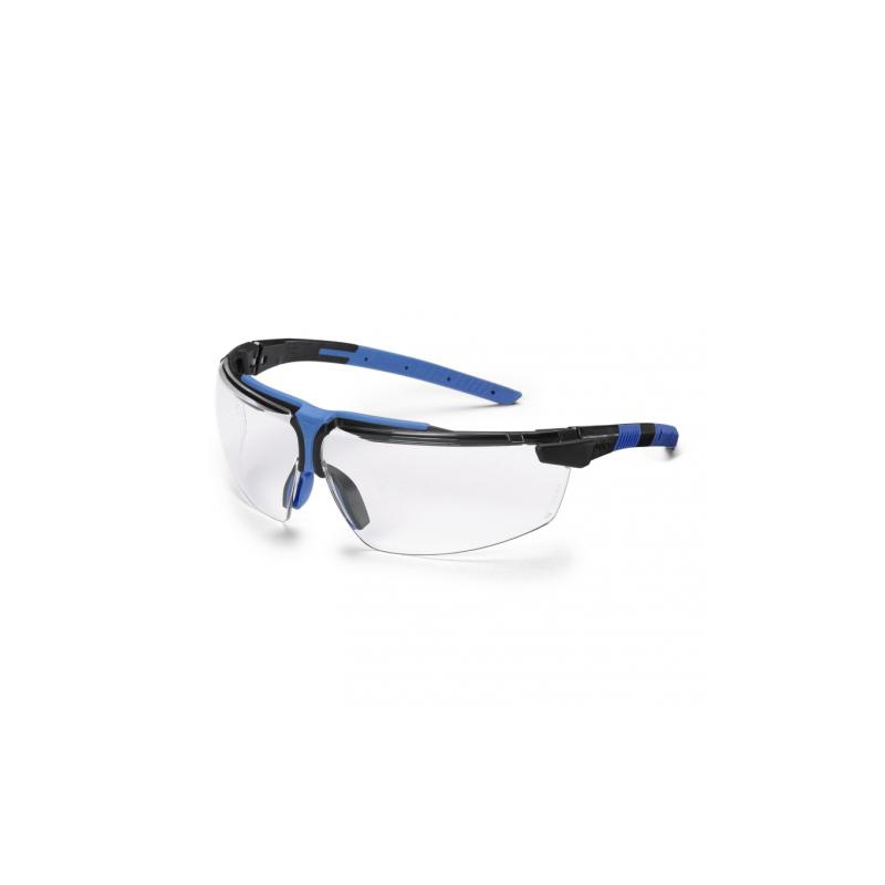 Lunettes à branches UVEX i-3 AR noir/bleu avec oculaire incolore et étui  microfibre - AFS - Application Fast Set